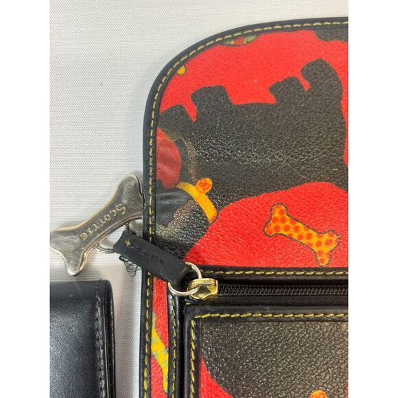 VTG Dooney & Bourke Scottie Dog Red Wallet Clutch Checkbook Card Holder 7" - Picture 6 of 16